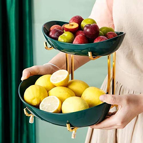 Wdmiya Portafrutta Da Tavolo, Cesto Di Frutta In Metallo, 2 Ripiani