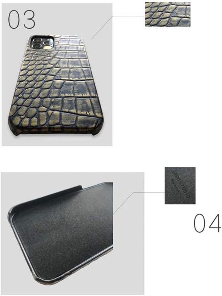 Coque iPhone 12 Mini en cuir effet crocodile vert, étui de protection haut de gamme antichoc