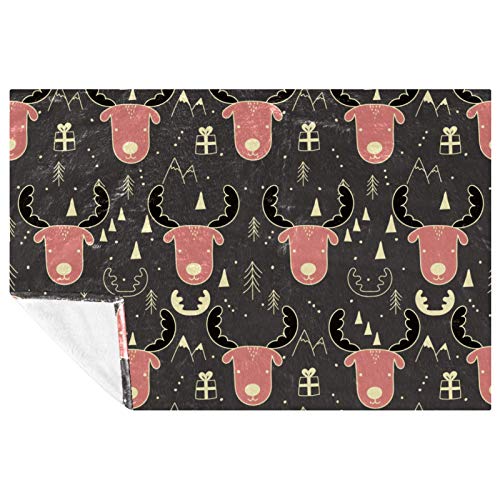 Couverture douce de qualité supérieure motif élan lit et canapé 150x100