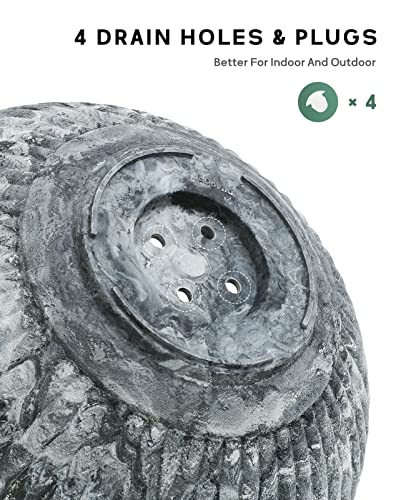 Ladovita Hanging Planter For Plants Indoor, 10 Inch Large Hanging Baskets Outdoor, Hanging Flower Pots With Drainage Holes, Set Of 2, Marble Grey #TOP3