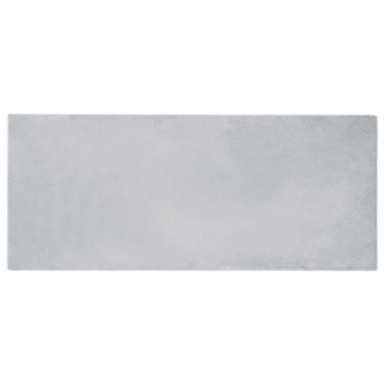 Kunstfell Teppich Kaninchenfell Optik - Rutschfester Läufer 80x200 cm - Weicher Wohnzimmerteppich Grau für Schlafzimmer & Flur - Moderner Kunstpelz Teppich OLITE