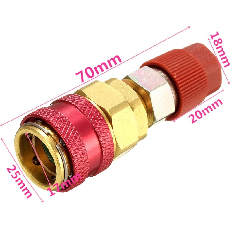 High and Low Side Expansion Adapter R134A Freon Quick Connector Adapter Automotive Air Conditioning Accessories for Ford for BMW|Cables, Adapters & Sockets - (Color Name: Red)