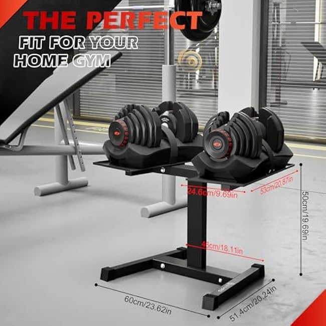 2025 NEW Adjustable Dumbbell Stand, 200 lb Capacity, Dumbbell Rack with Adjustable Belt, Heavy Duty Column Dumbbell Stand, Easy Storage & Safety for Home Gym, Dumbbell Rack Stand Only