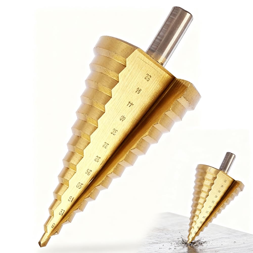 Broca escalonada de metal 4-52 mm, broca cónica, 13 niveles, broca escalonada, acero inoxidable para madera, plástico, metal blando