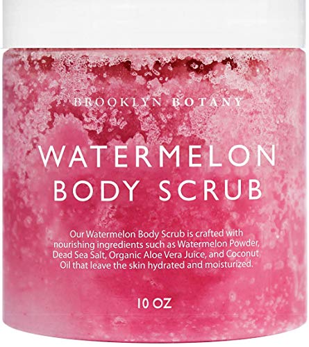 Brooklyn Botany Watermelon Body Scrub - Dual Action Exfoliator, Moisturizer for Great Skin- Made With Natural Ingredients - Exfoliating Body Scrub & Hydrating Hand Scrub - 10 oz