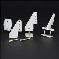 Vista 4 de Hobbypark 10 juegos de cuernos de control estándar de nylon W13xL18xH25mm 4 agujeros con tornillo para piezas de avión RC reemplazo modelo KT