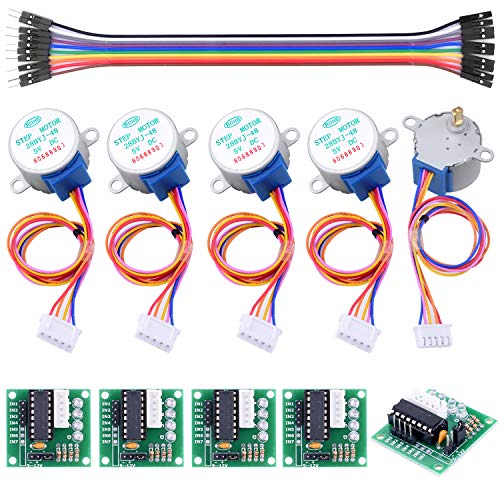 LonGruner 28byj 48 Uln2003 motor-driverplaat, 5 V, voor Arduino 5pcs Uln2003 Stepper Motor+5pcs Driver Board+10pcs Jumper Wires