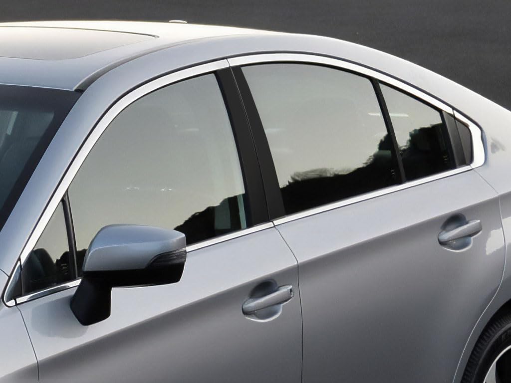 Rvinyl Pillar Post Window Trim Compatible with Subaru Legacy 2010-2014 - Gloss (Black)