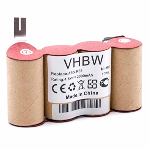 vhbw Batería Compatible con Kärcher K85, K50 aspiradora (2000 mAh, 4,8 V, NiMH)