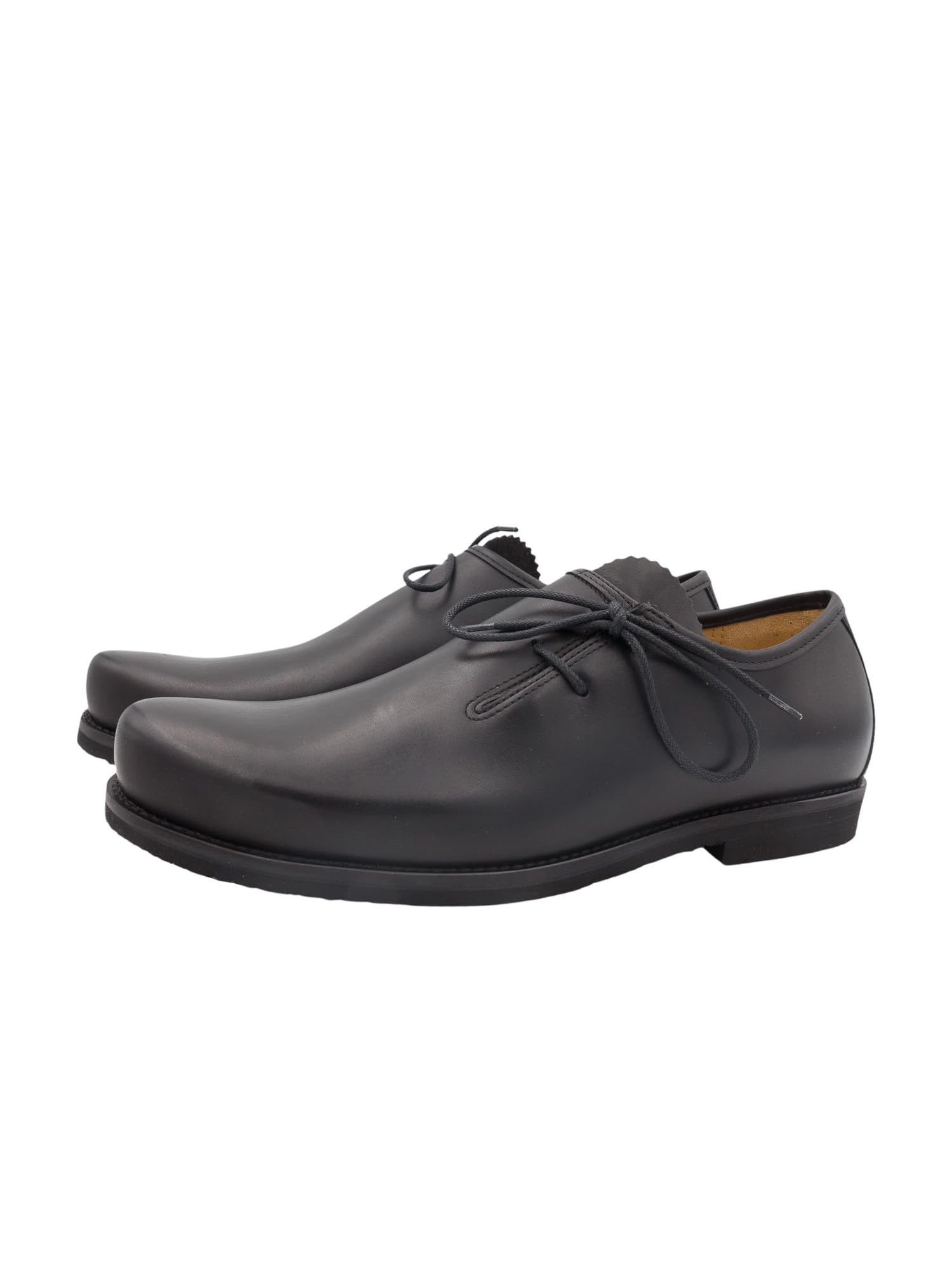 Trachtenschuh Softy für Herren, Flache Haferlschuhe für Männer, Schwarze Schuhe für das Oktoberfest mit Schnürung
