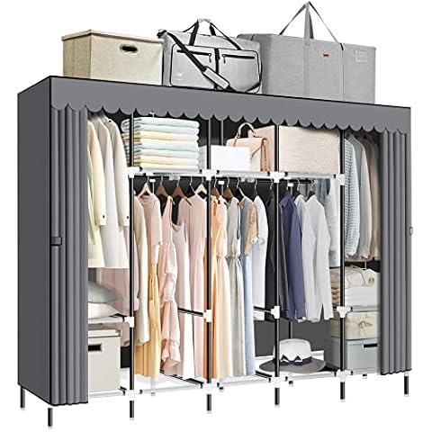 LOKEME 82-Inch Portable Wardrobe with Storage Cover