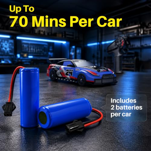 Geyiie Remote Control Cars, 2-Pack RC Cars for Boys Girls Age 8-12 | 2-Player Racing Set, Race Course Set,1:24 Scale, 4WD RC Drift Cars, Extra Grip tires, Up to 70 Minutes Per Car, Indoor Racing - image 8