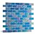 Soulscrafts Glass Mosaic Tile, Pool Glass Mosaic Backsplash 12 x 12 Inch for Swimming Pool Kitchen Bathroom, Subway, Blue 5 Sheets