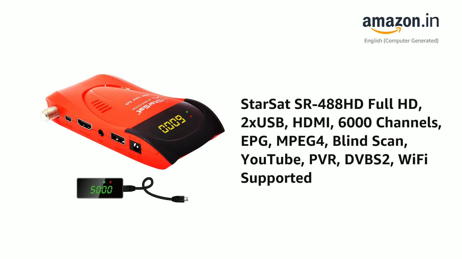 star sat SR-488HD Full HD, 2xUSB, HDMI, 6000 Channels, EPG, MPEG4
