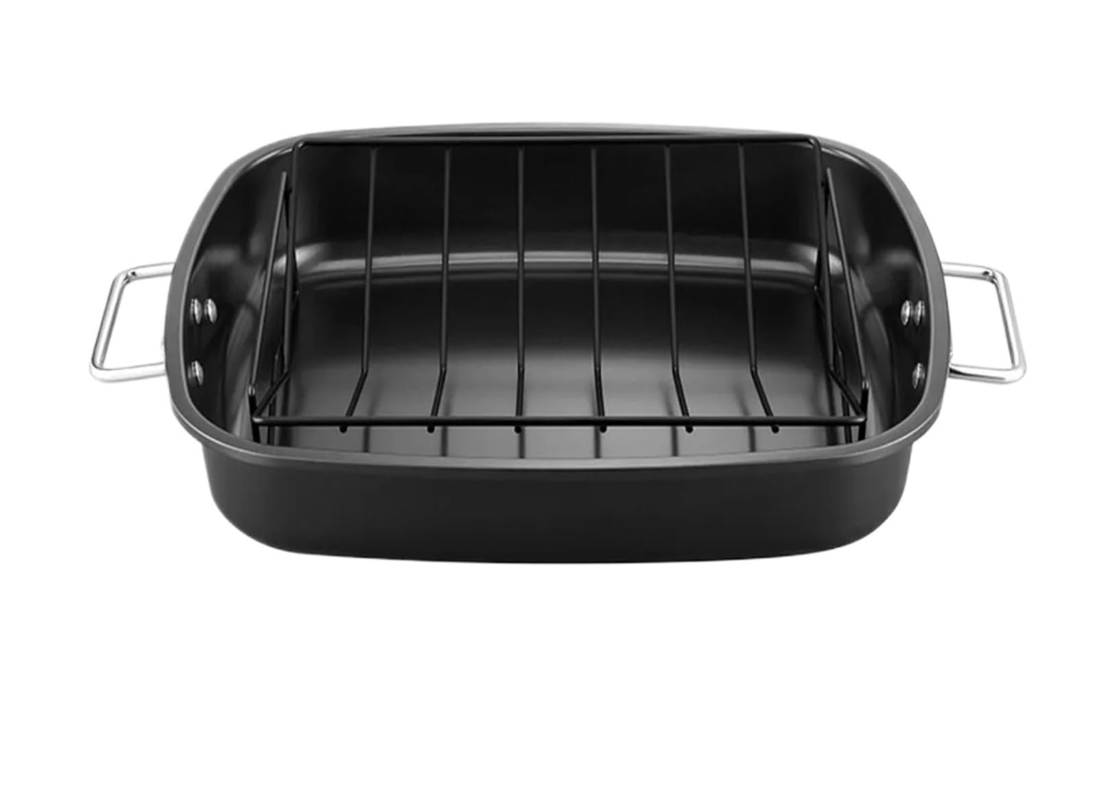 Teglia da arrosto, grande teglia antiaderente per tacchino con griglia | Acciaio al carbonio, 457.00x380.00x80.00mm, per pollo carne verdure