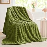 BEDELITE Fleece Blanket - 3D Jacquard Decorative Green Apple Throw Blankets for Couch & Bed, Soft and Cozy Warm Plush Fluffy Blanket All Seasons Suitable, 50x60Inches