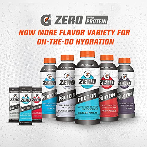 Gatorade Zero With Protein, 10G Whey Protein Isolate, Zero Sugar, Electrolytes, Cool Blue, 16.9 Fl Oz, 12 Pack #TOP6