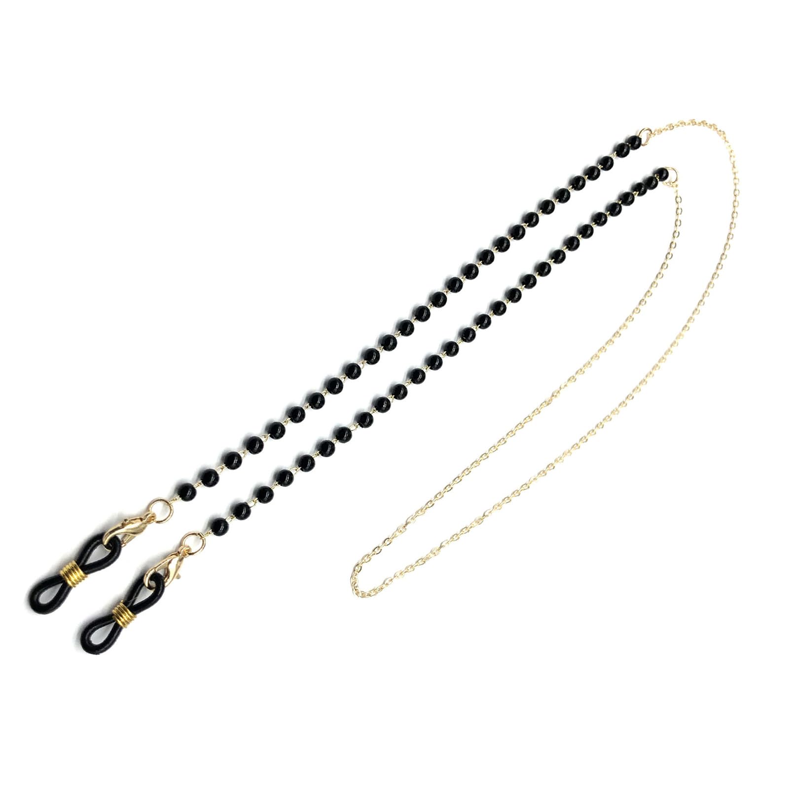 Laiousn Women's Gold Eyeglass Chain Holder Cord For Eye-Catching Chain Strap Eyeglasses Holder Strap With Beads