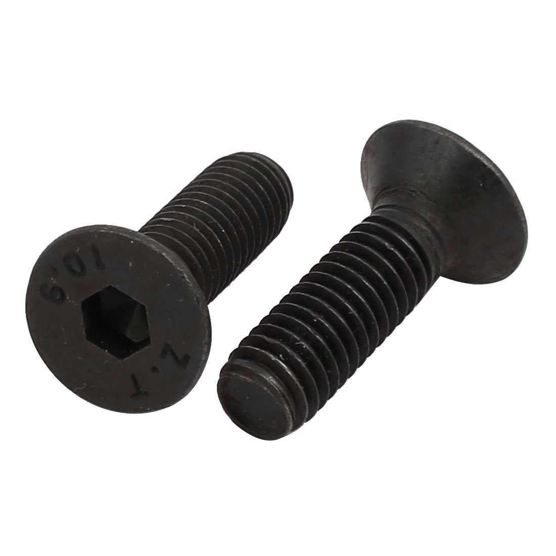 Uxcell Black Sourcingmap 2Pcs M6x20mm Flat Countersunk Head Hex Socket Left Hand Thread Bolt Din7991