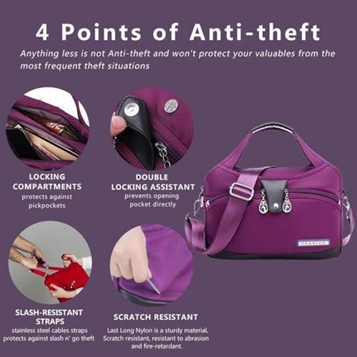 Beautifuldeer Anti Theft Handbag, Waterproof Large Capacity Travel Anti Theft Crossbody, Fashion Anti-Theft Handbag3