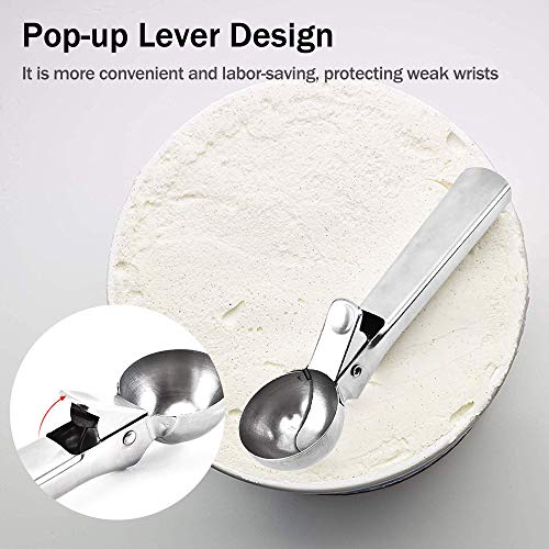 Colher de sorvete com alavanca de gatilho Pá de sorvete de aço inoxidável Aperto confortável para fr