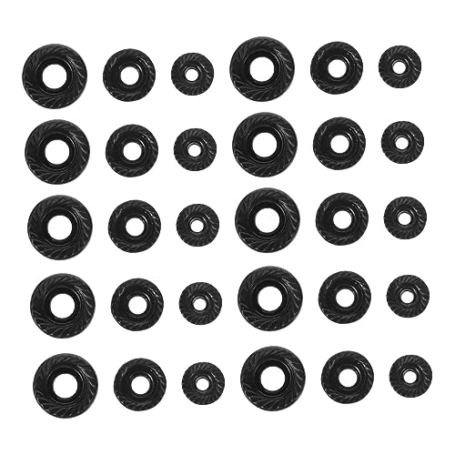 Alipis 1set Antiskid Nuts Carbon Steel Flange Face Nut for Secure Fastening Wet Environments Oxidized Finish 30pcs