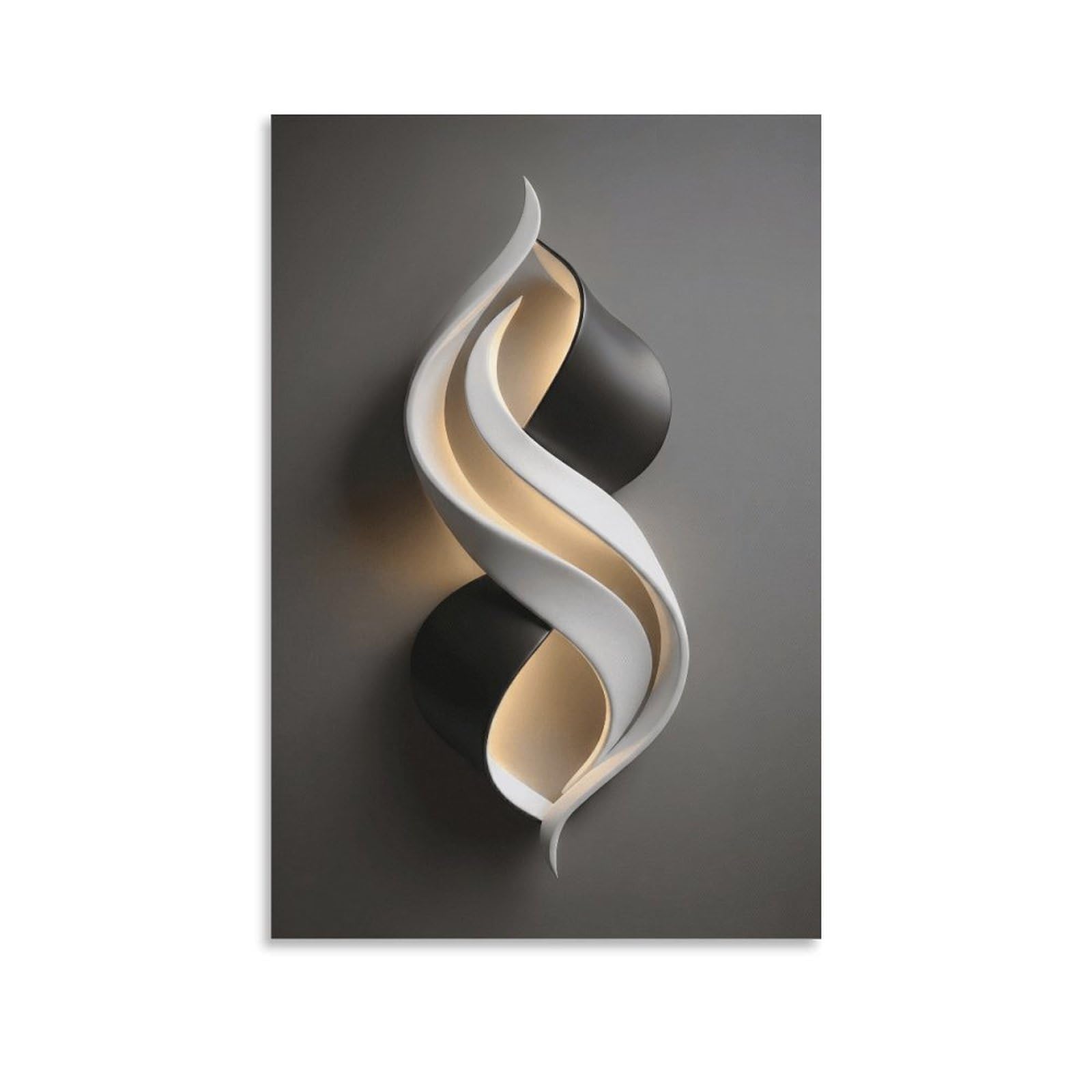XPASHIQWC Black-White Spiral Shape Poster Artwork Canvas Prints Picture Modern Canvas Wall Art Picture Wall Hanging for Living Room Home Decorations 20x30inch(50x75cm)