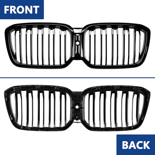 DEKEWEI G01 G02 Grill,Black Kidney Grille Compatible with BMW 2022-IN X3 G01 X4 G02 Double Slats Gloss Black Grills by DEKEWEI - Image 6