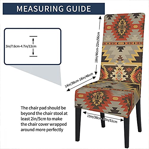 Moslion Navajo Geometric Pattern Chair Covers American Southwest Native Style Aztec Indian Style Bohemian Chairs Protector Covers Seat Slipcover For Dining Room Party Wedding Ceremony thumb #4