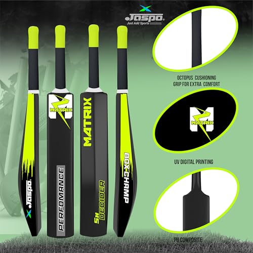 Image of Jaspo Fumes Premium Hard Plastic Cricket Full Size Bat (35 X 4.5 Inch) for All Age Groups (Matrix)