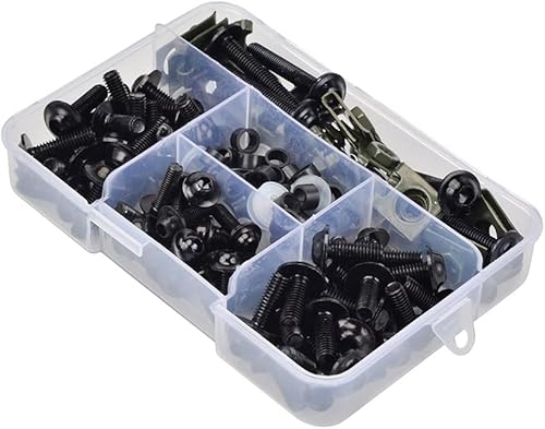 ELUSSO Motorcycle Body Screws 177PCS M5 M6 Screws Motorcycle Bolts Screws Fair Bolt for 0 YZF R1 R15 R25 R3 R6 R125 R15 R25 MT03 MT07 MT10 0 GSXR