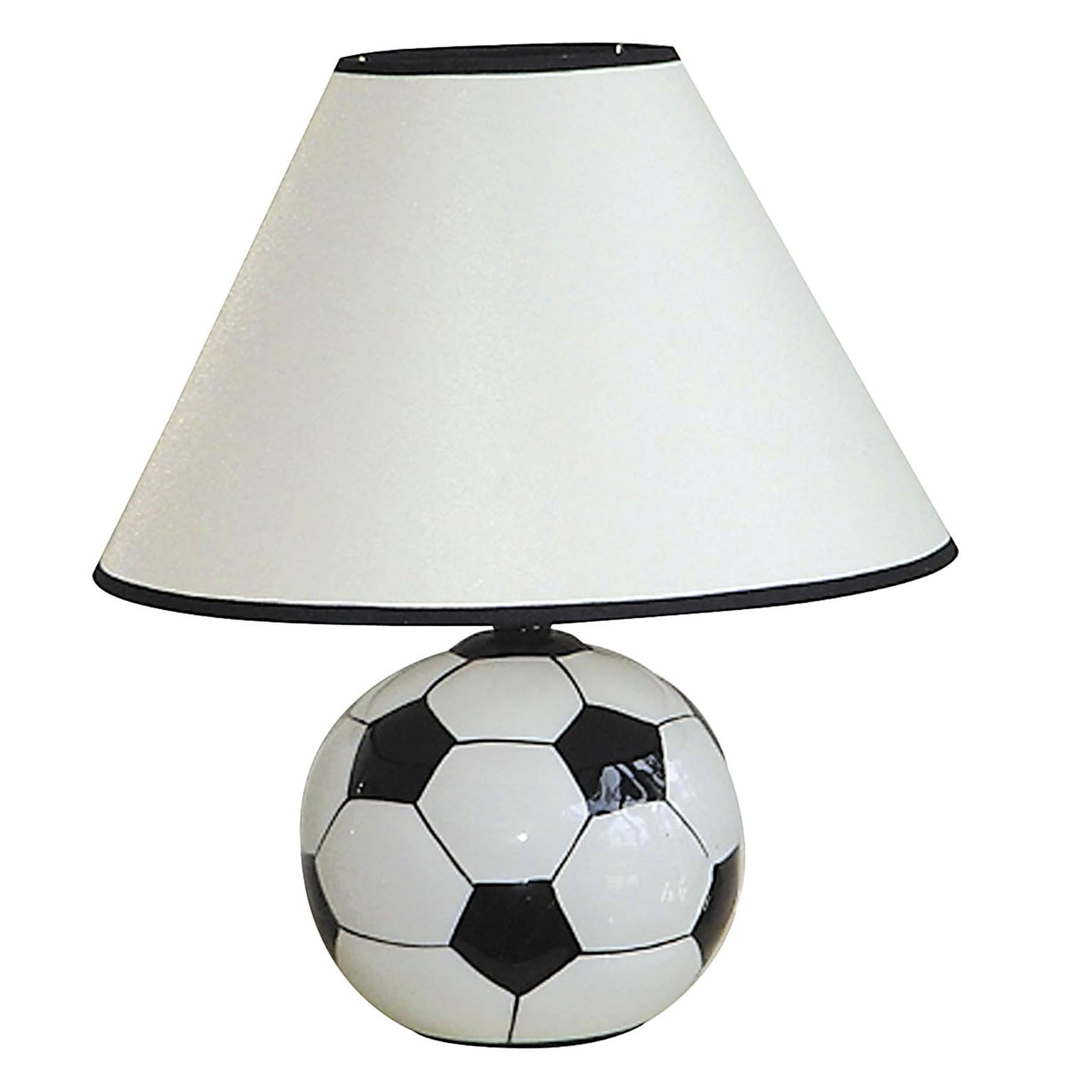 ORE International 604SC Ceramic 60-Watt Soccer Table Lamp, White