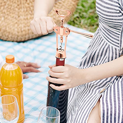 joeji's Korkenzieher Flügel Zinklegierung Roségold – mit Leinenbeutel – Ansicht 6