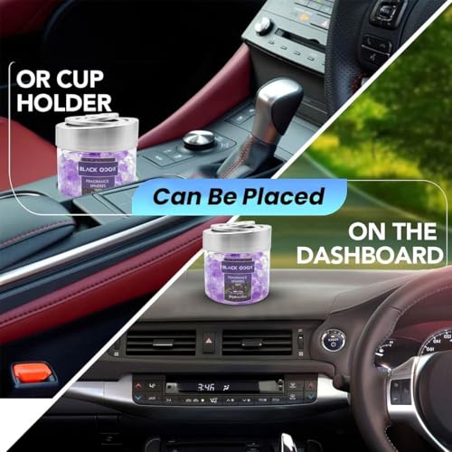 Image of BKN Super Fragrance Black Odor Car Air Freshener B0-10| 130g Bubble Gel Balls | Long-Lasting Scent for Home, Office, Car, Bathroom & Closet | Odor Eliminator & Room Deodorizer (Black Currant)