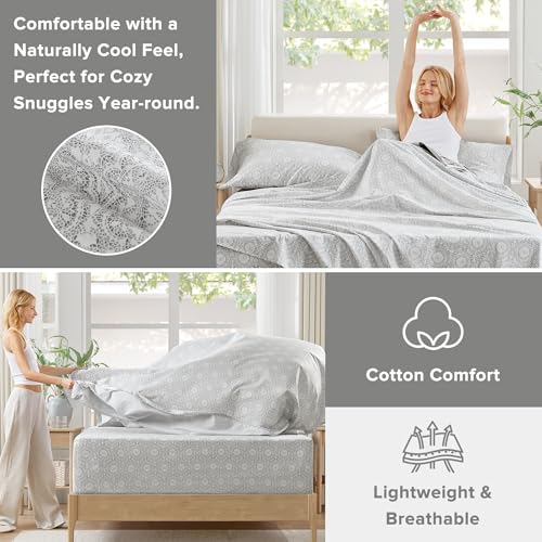 Image of Comfort Spaces 100% Cotton Percale Sheets King Extra Deep Pocket 4 Piece