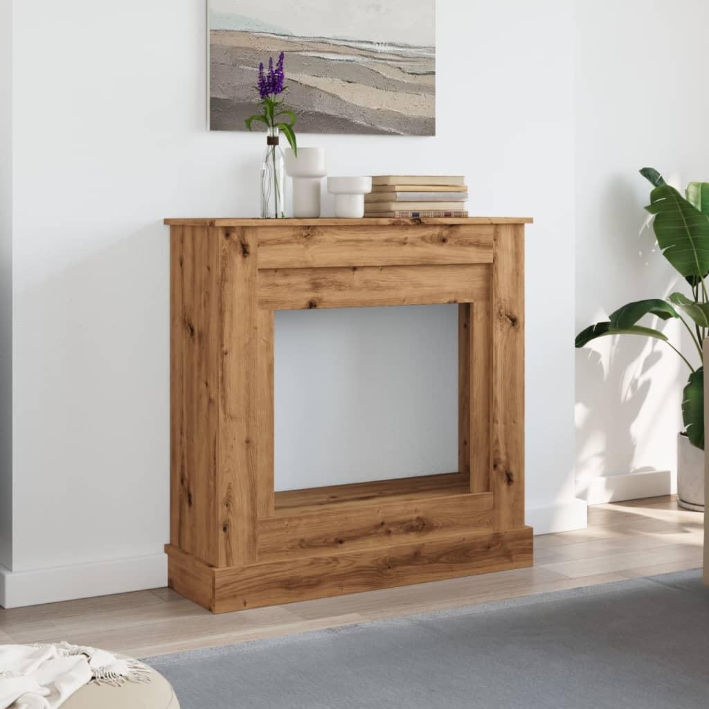 vidaXL Cadre de cheminée chêne Artisanal 90x30x90 cm Bois ingénierie