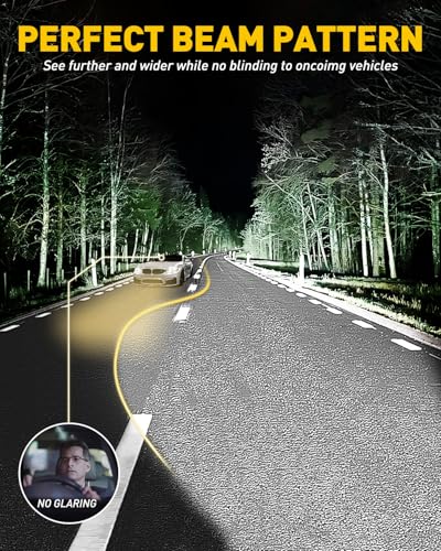 Image of AUXITO 2025 Upgraded 9004 /HB1 Fog Light, 900% Brightness, 6000K Cool White Powersports Bulbs with Fan, Plug and Play, Non-Polarity, Pack of 2