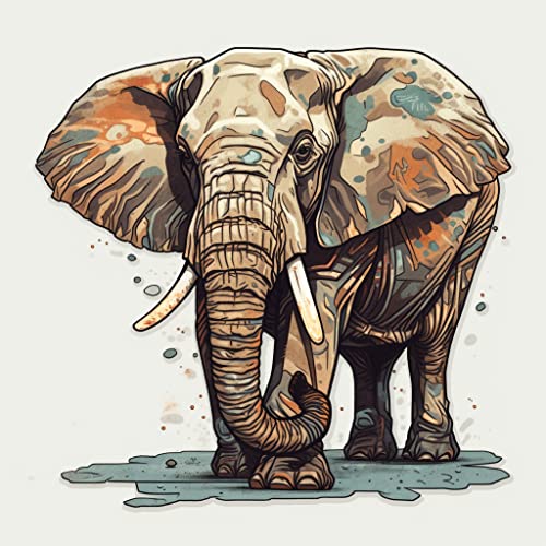 Image of Yoonek Graphics Elephant Vinyl Decal Sticker for Car Window, Laptop, and More. #1919Option7-4