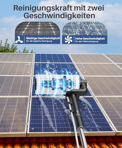 Lyrifine Elektrische Teleskop Waschbürste mit Teleskopstiel, 6.2 Meter Teleskopbürste mit Wasseranschluss für PV Anlage Reinigung, Wintergarten Reinigungsset, Teleskopstange Fensterreinigung
