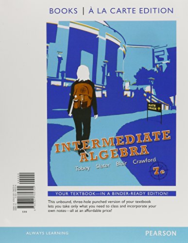 Intermediate Algebra, Books a la Carte Edition ... 0321769724 Book Cover