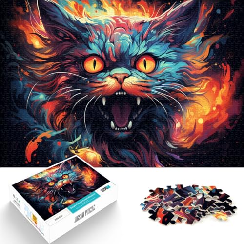 Puzzle de 1000 piezas para adultos gato demonio sofisticado juego regalos decoración de pared cumpleaños único 26 x 38 cm