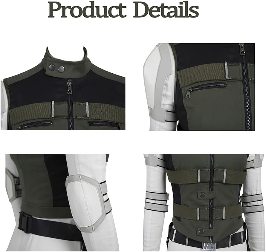 Yelena Cosplay Costume, Battle Suit Vest Deluxe Uniform Womens Yelena Outfit for Halloween Party