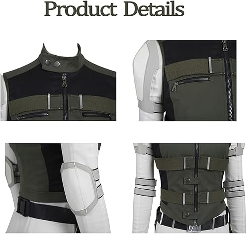 Vista 4 de Yelena Belova - Disfraz de viuda negra, conjunto completo de uniforme completo para mujer, disfraz de cosplay de Yelena para fiesta de Halloween