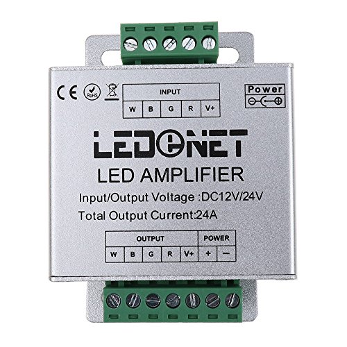LEDENET? RGBW Amplifier 24A Data Signal Repeater 4CH Channels Circuit Aluminum Shell for RGBWW LED Lights Strip 12V 24V - Thumbnail 2