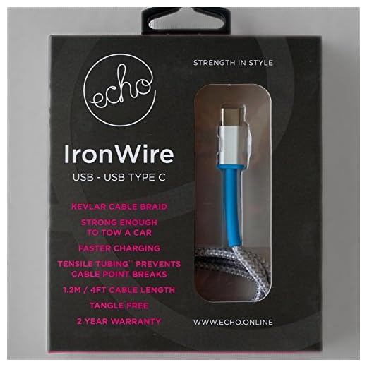 ECHO Ironwire USBC Ladekabel 1.2 m silber
