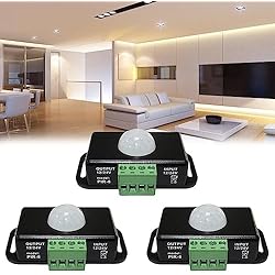 Sensor Pir Inalambrico Leikurvo 3 unidades LED detector de movimiento: CC 12 V 24 V negro sensor de movimiento por infrarrojos PIR, interruptor automático inalámbrico de movimiento IR para tiras LED, ML216
