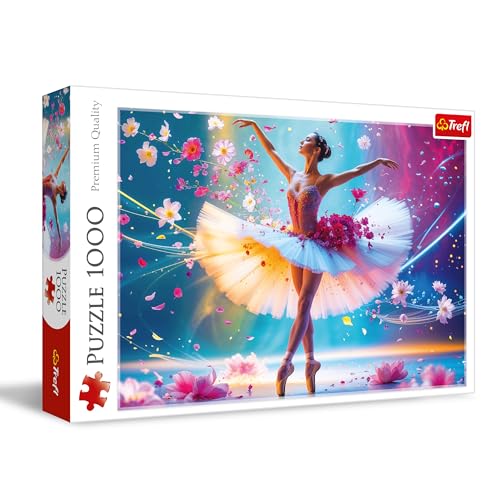 Trefl - Ballerine dansante - Puzzle 1000 pièces - Puzzle représentant Une Ballerine Dansant dans Un décor Floral, pour Adultes et Enfants de Plus de 14 Ans