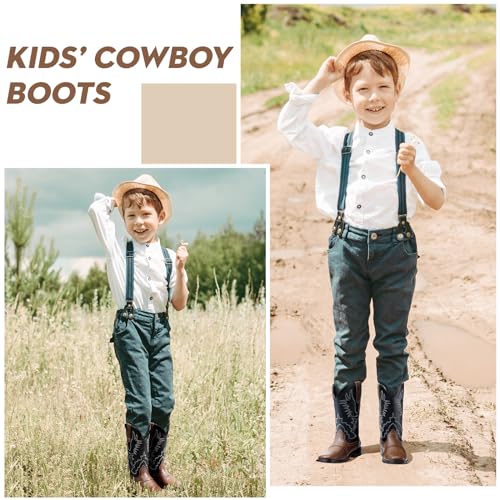 Cozypower Kids Cowboy Boots Western Square Toe Boots for Boys and Girls Cowgirl Halloween Costume for Little and Big Kid4