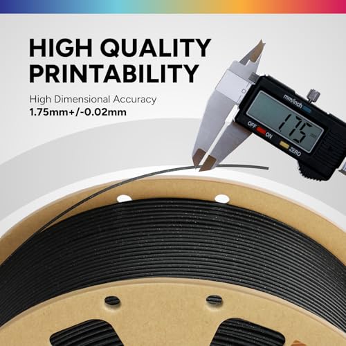OVERTURE PLA Filament 1.75mm, Neatly Wound 3D Printer Filament 1kg Spool (2.2lbs), Dimensional Accuracy +/- 0.02 mm, Fit Most FDM 3D Printers (Sparkle Black) - Thumbnail 3