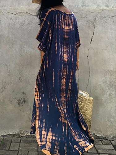 Image of Kaftan Dresses for Women Plus Size Summer Beach Dress with Print and Swim Cover Ups